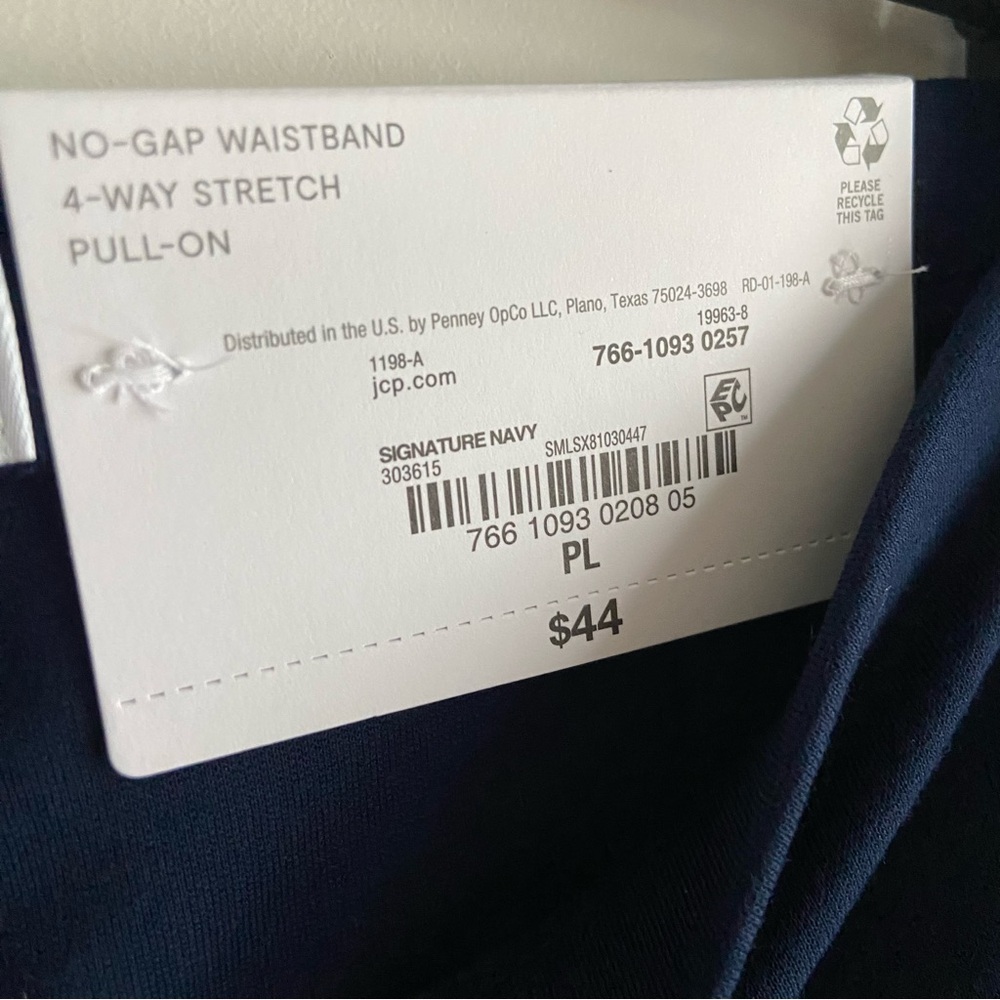 NWT Liz Claiborne Navy Blue Alexis Straight Leg Ponte Pants, PL - Picture 3 of 6